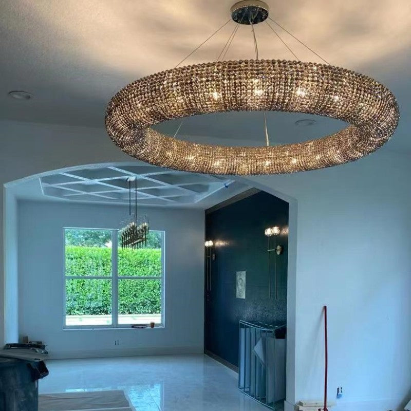 Halo Crystal Round LED Chandelier 32"