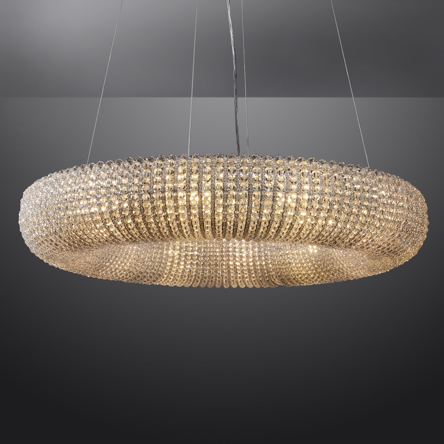 Halo Crystal Aperture Round Chandelier D32"