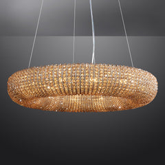 Halo Crystal Aperture Round Chandelier D32"