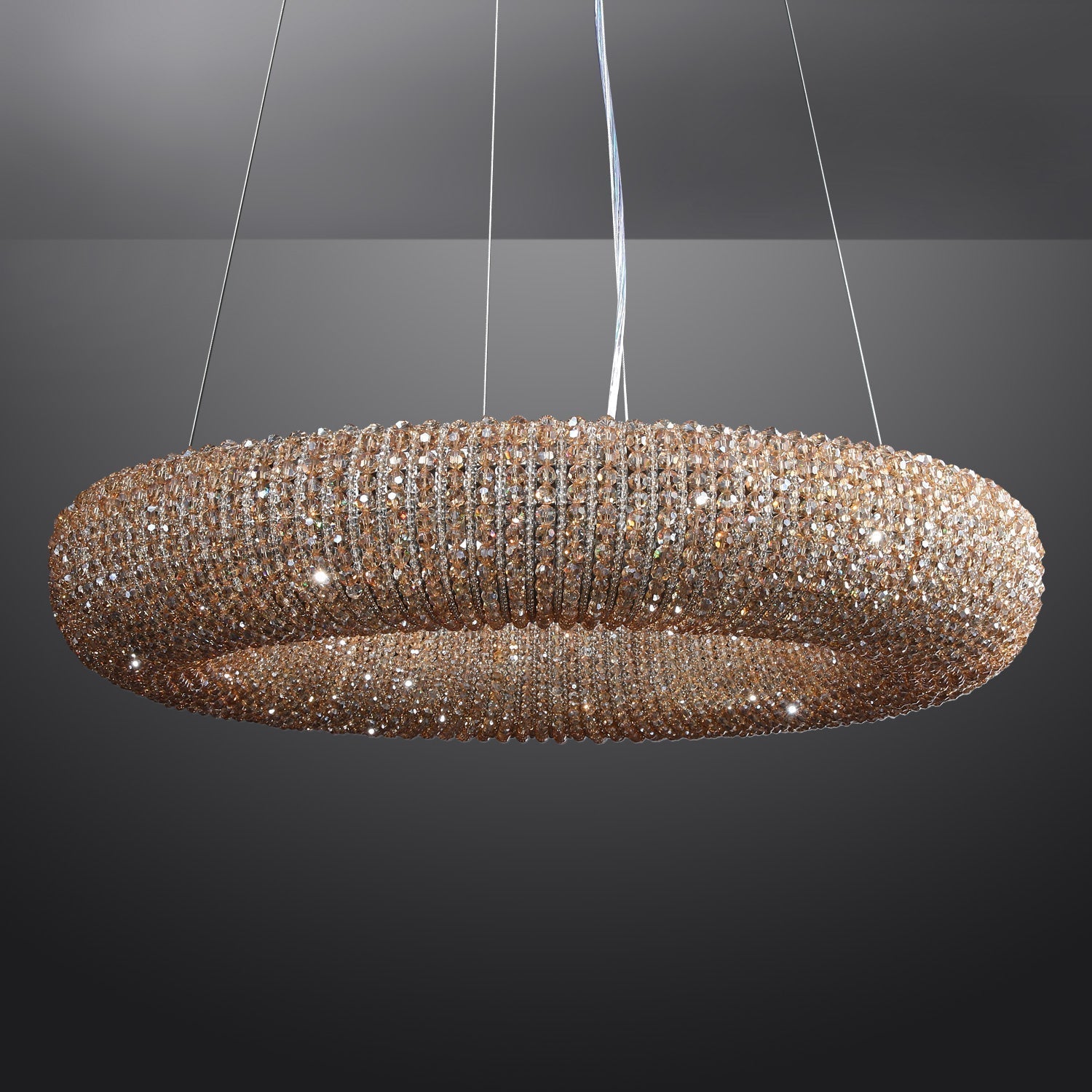 Halo Crystal Round LED Chandelier 59"