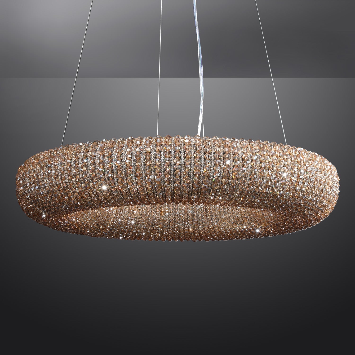 Halo Crystal Aperture Round Chandelier D32"