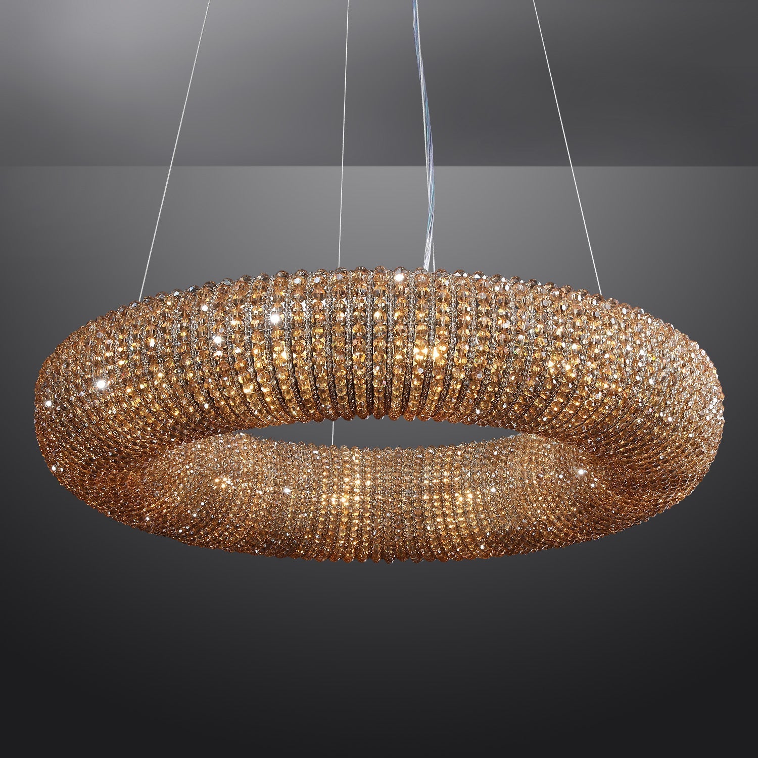 Halo Crystal Aperture Round Chandelier D59"