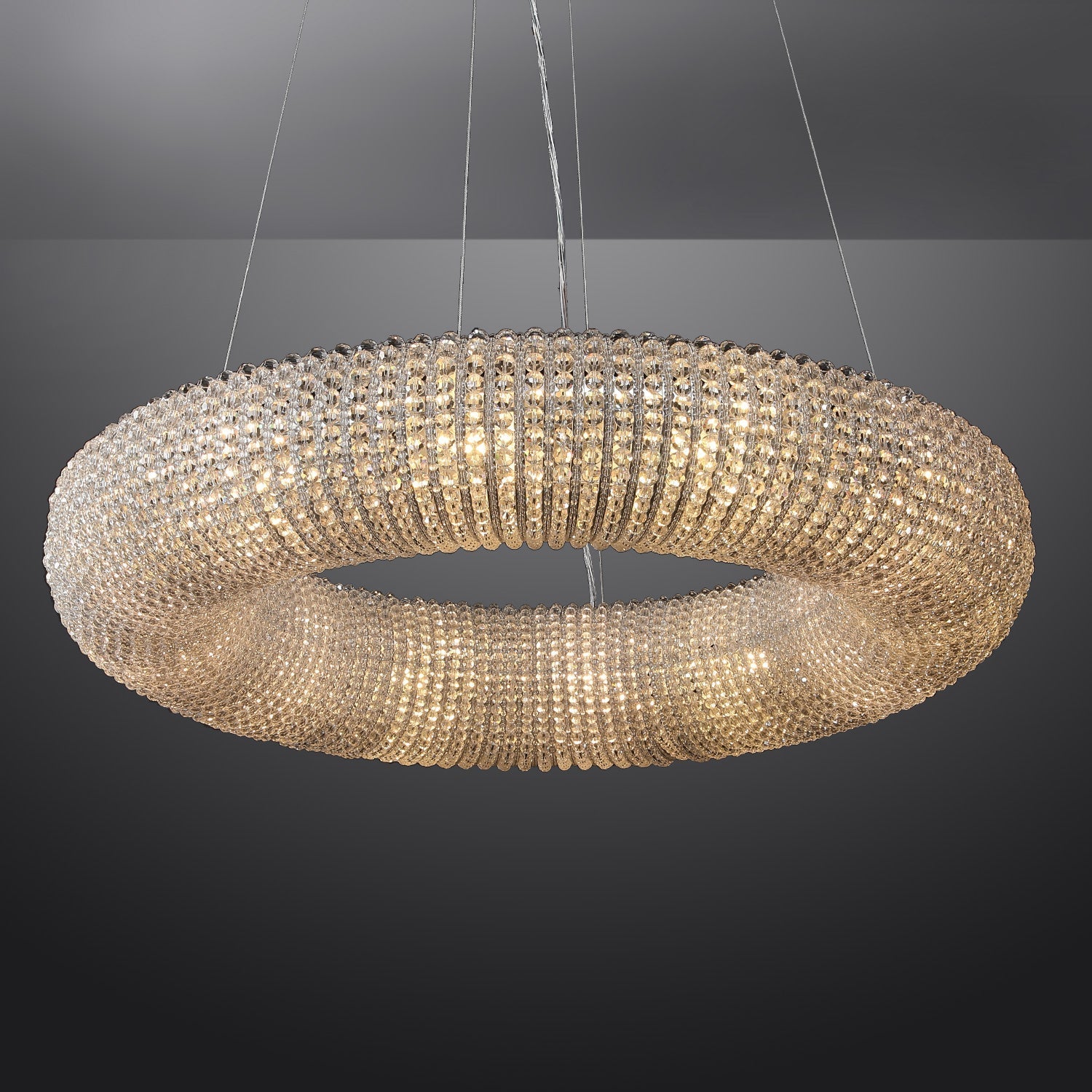 Halo Crystal Aperture Round Chandelier D41"