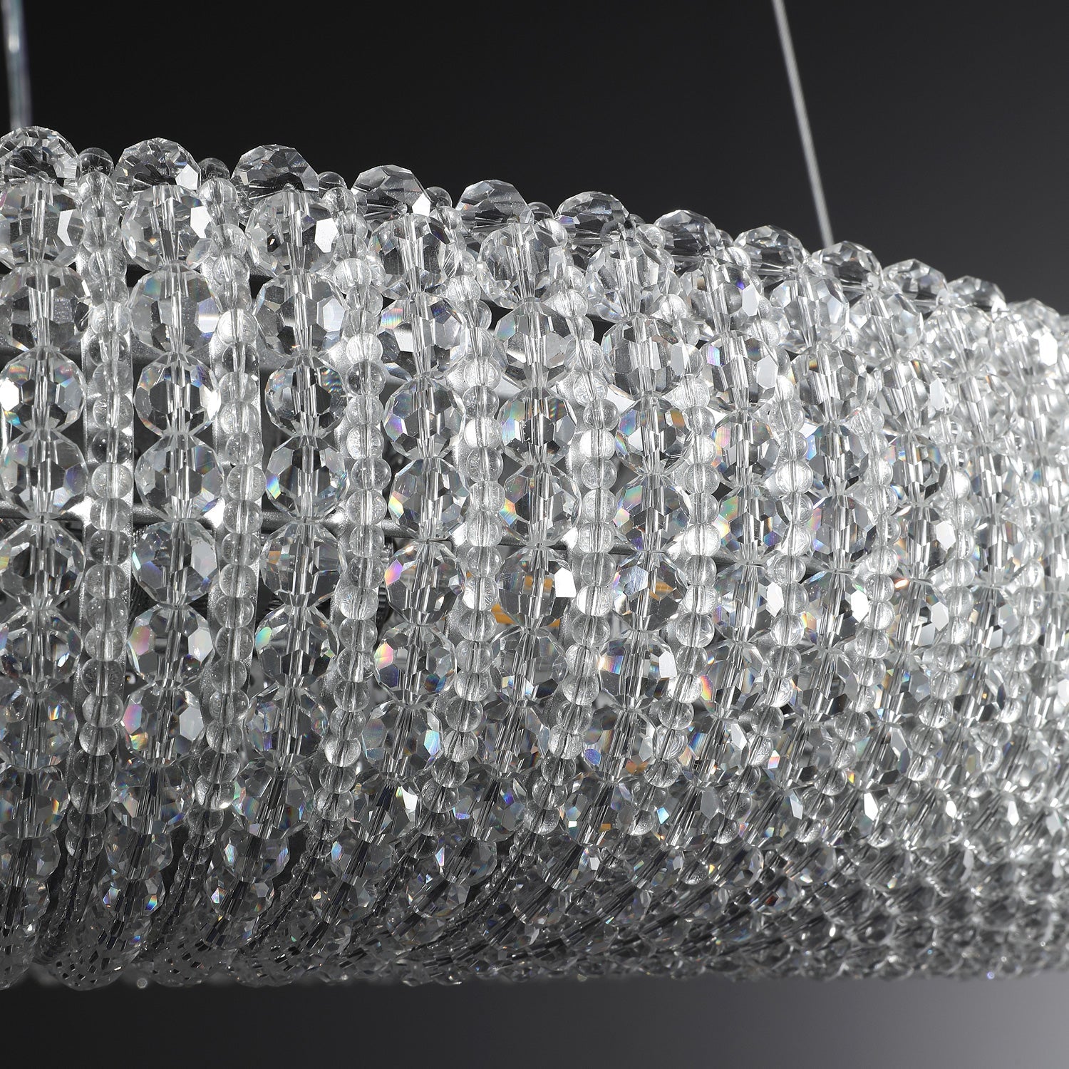 Halo Crystal Aperture Round Chandelier D41"