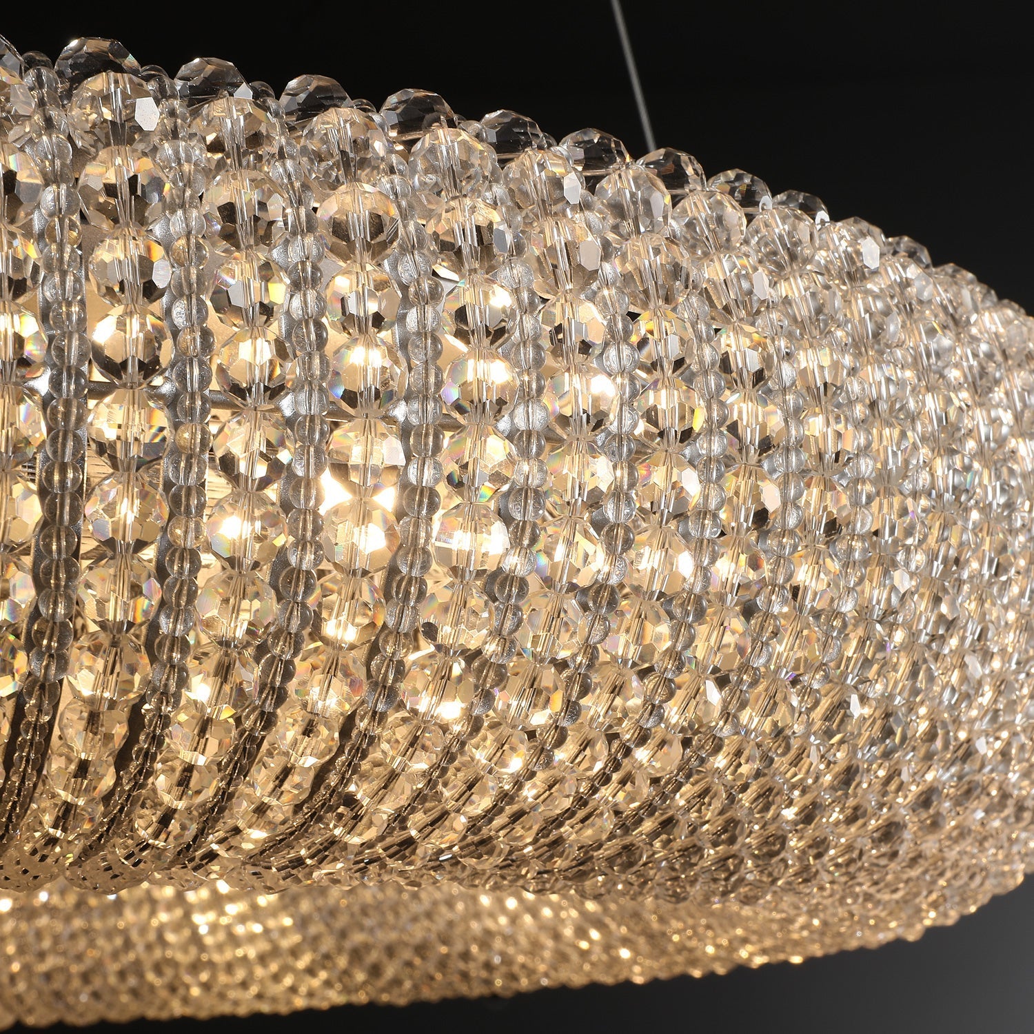 Halo Crystal Aperture Round Chandelier D32"