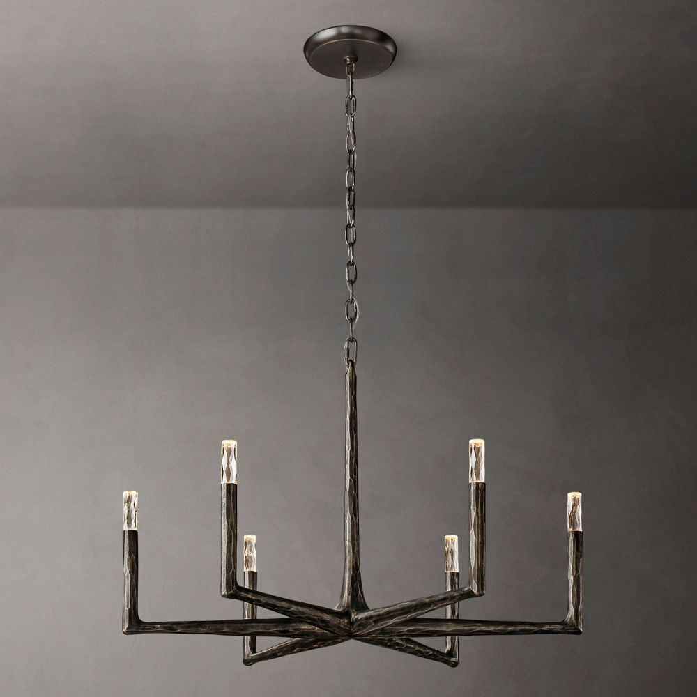 Avar Forged Round Chandelier 36"D