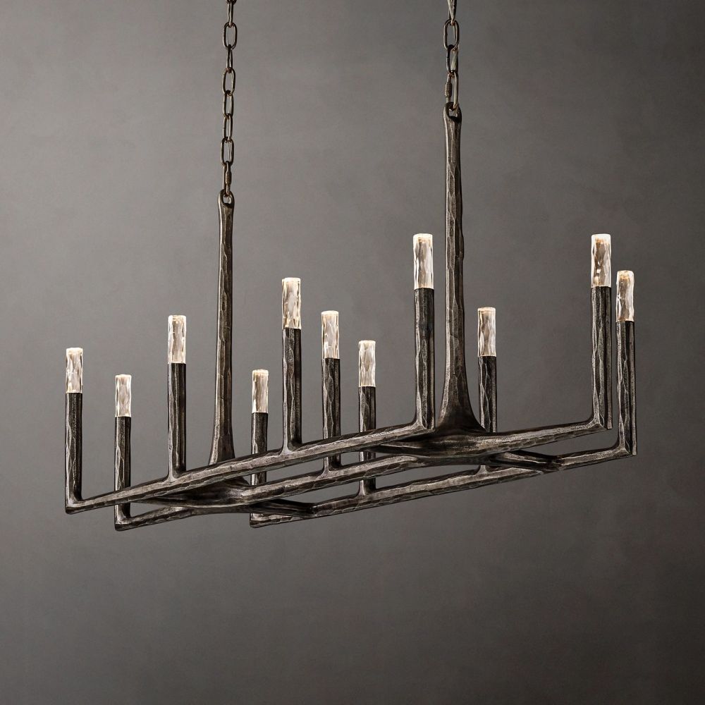 Avar Forged Linear Chandelier 54"D