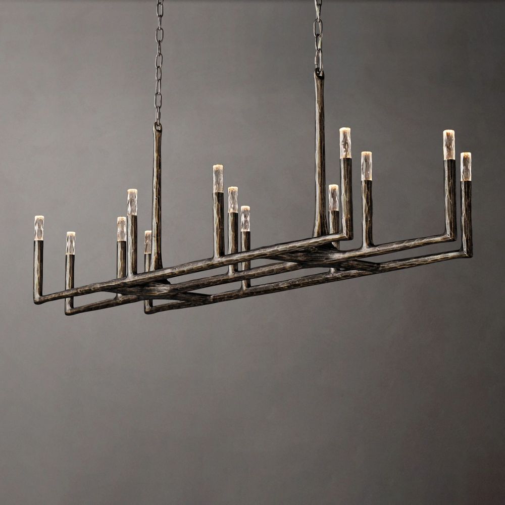 Avar Forged Linear Chandelier 72"D