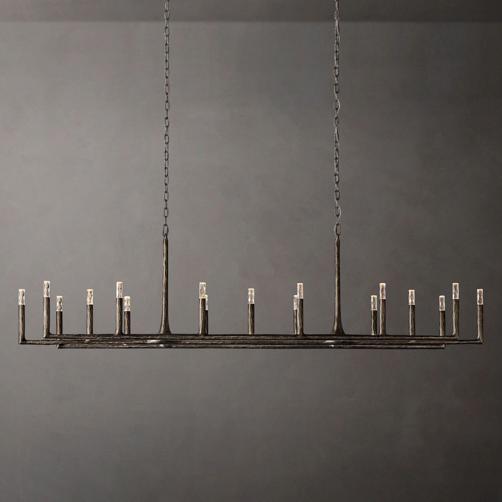 Avar Forged Linear Chandelier 96"D For Dinning Room / Kitchen