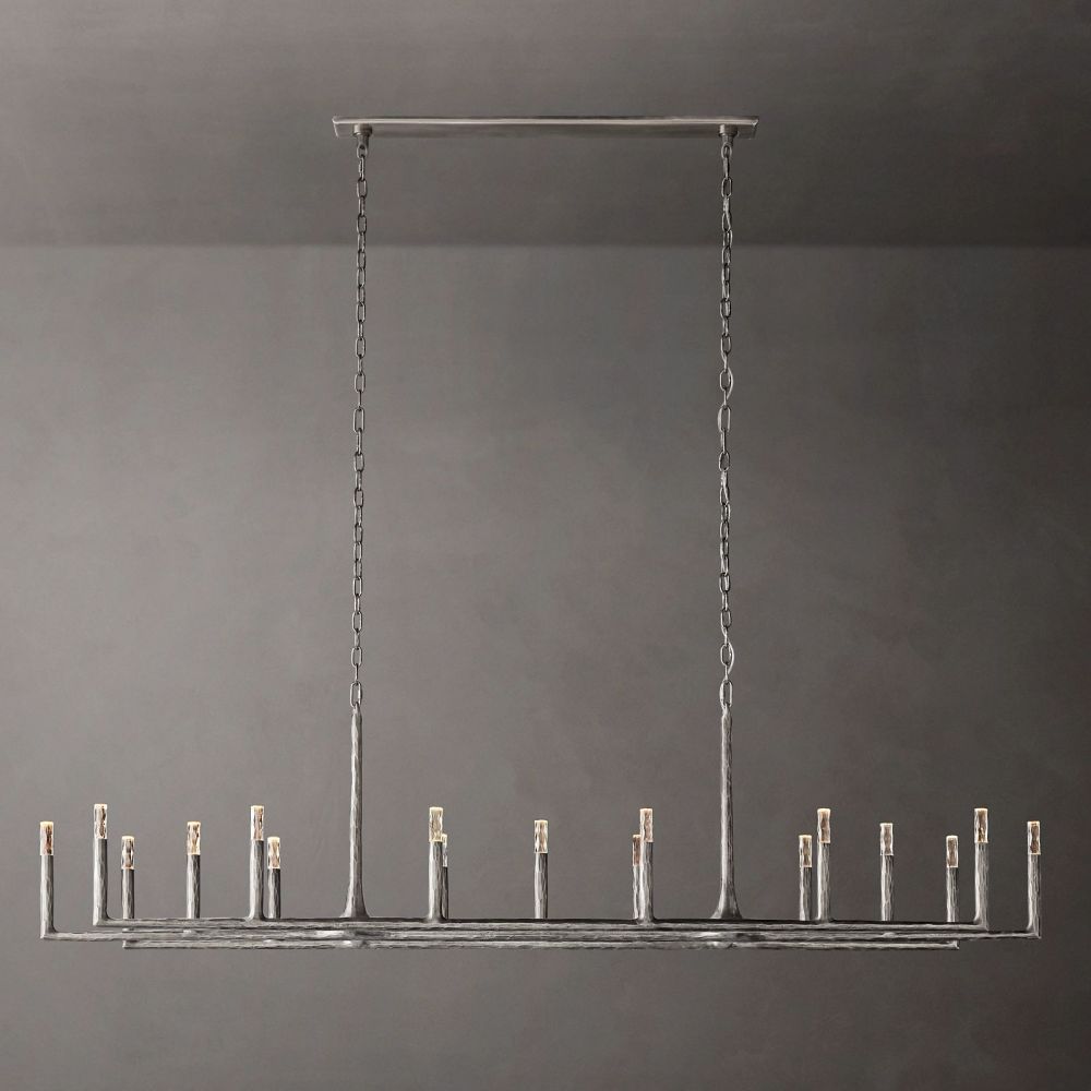 Avar Forged Linear Chandelier 96"D For Dinning Room / Kitchen