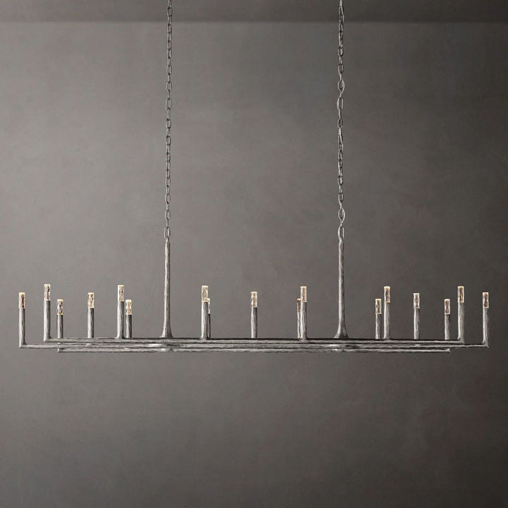 Avar Forged Linear Chandelier 96"D For Dinning Room / Kitchen