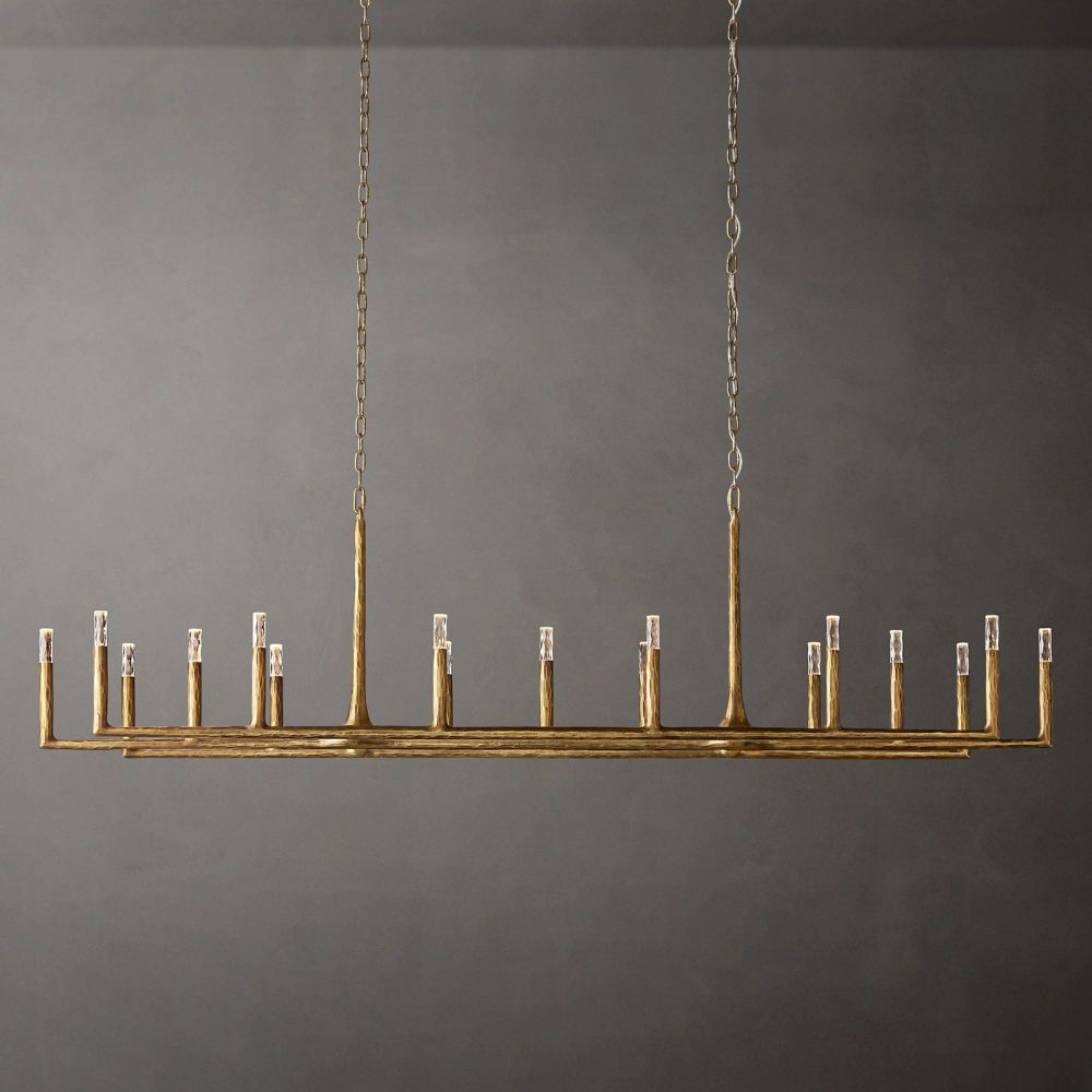 Avar Forged Linear Chandelier 96"D For Dinning Room / Kitchen