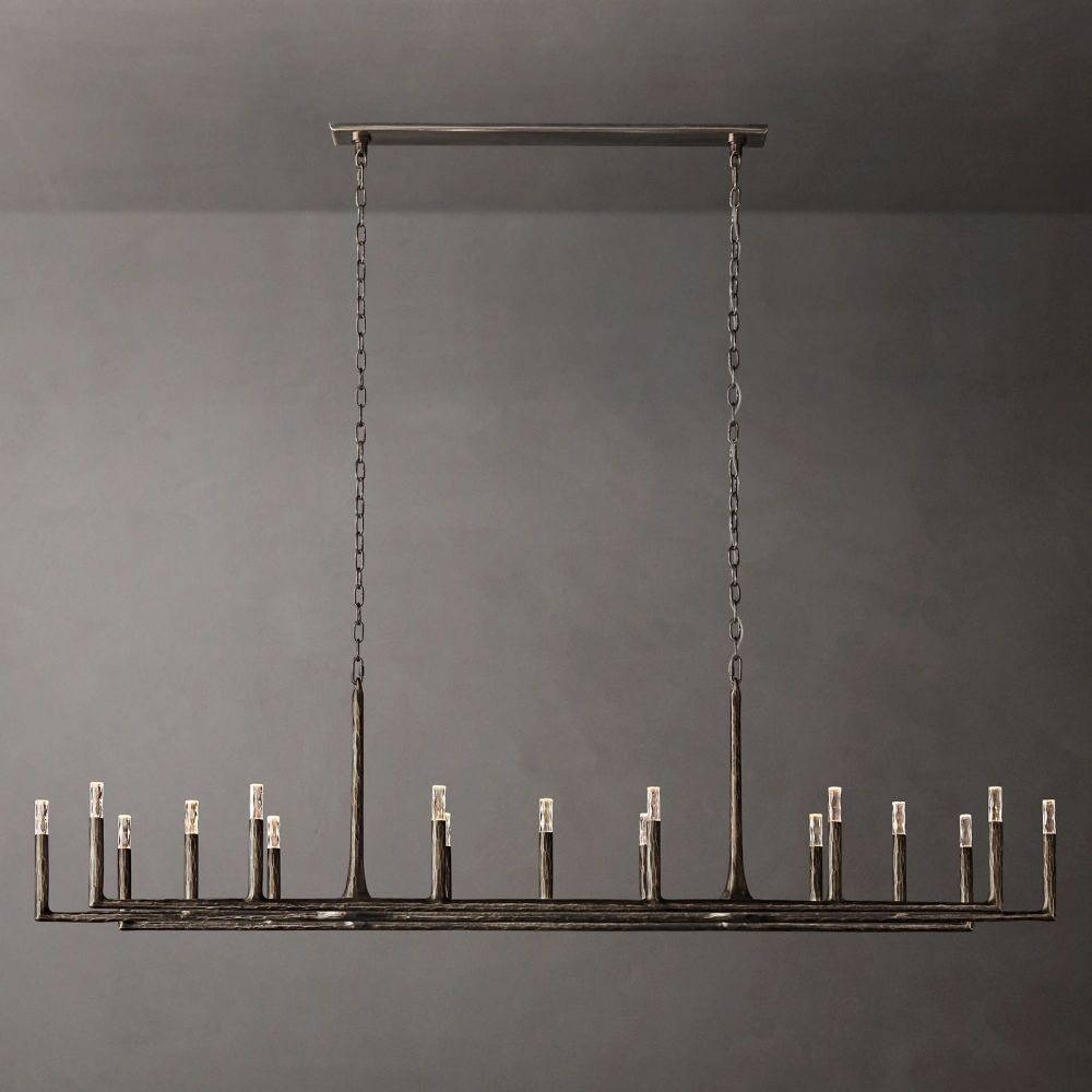 Avar Forged Linear Chandelier 96"D For Dinning Room / Kitchen