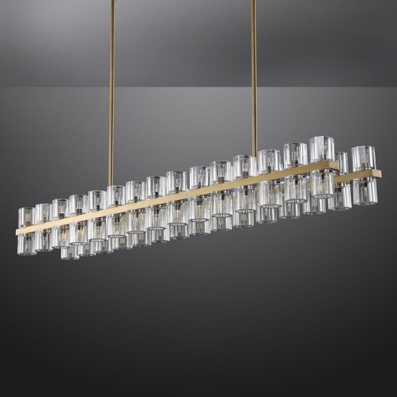 Arcachon Crystal Rectangular Chandelier 54"