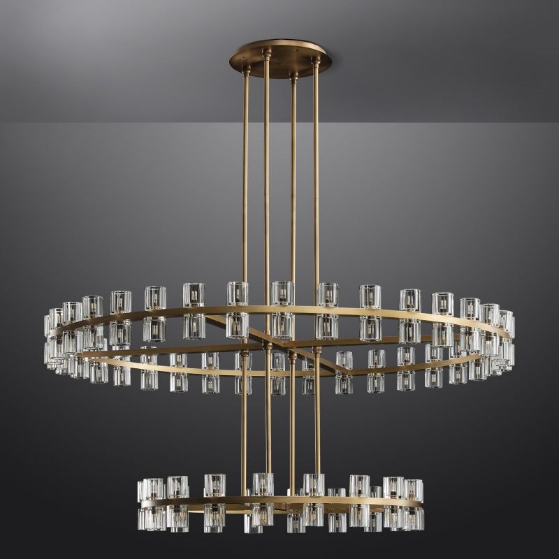 Arcachon Crystal Two-Tier Round Chandelier 60"