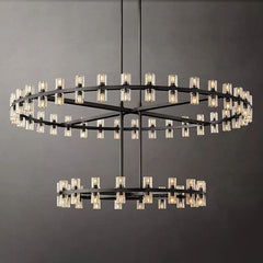 Arcachon Crystal Two-Tier Round Chandelier 60"