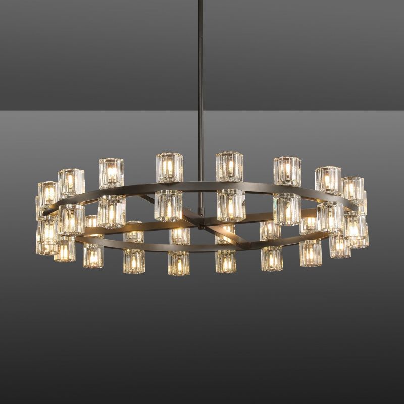 Arcachon Crystal Round Chandelier 36"