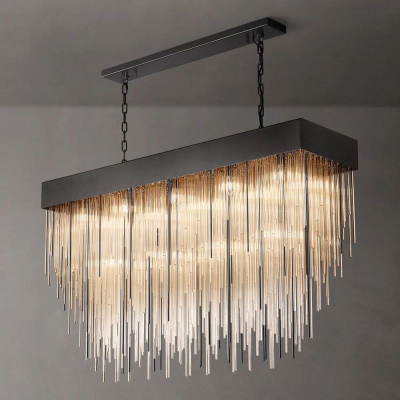 Casa Blown Glass Square Chandelier 54"