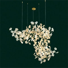 Keyah Porcelain Ginkgo Ceramics Chandelier, Modern Luxury Lights