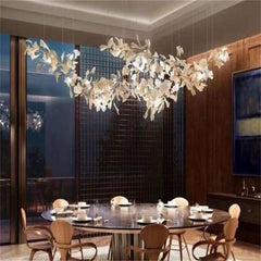 Keyah Porcelain Ginkgo Ceramics Chandelier, Modern Luxury Lights