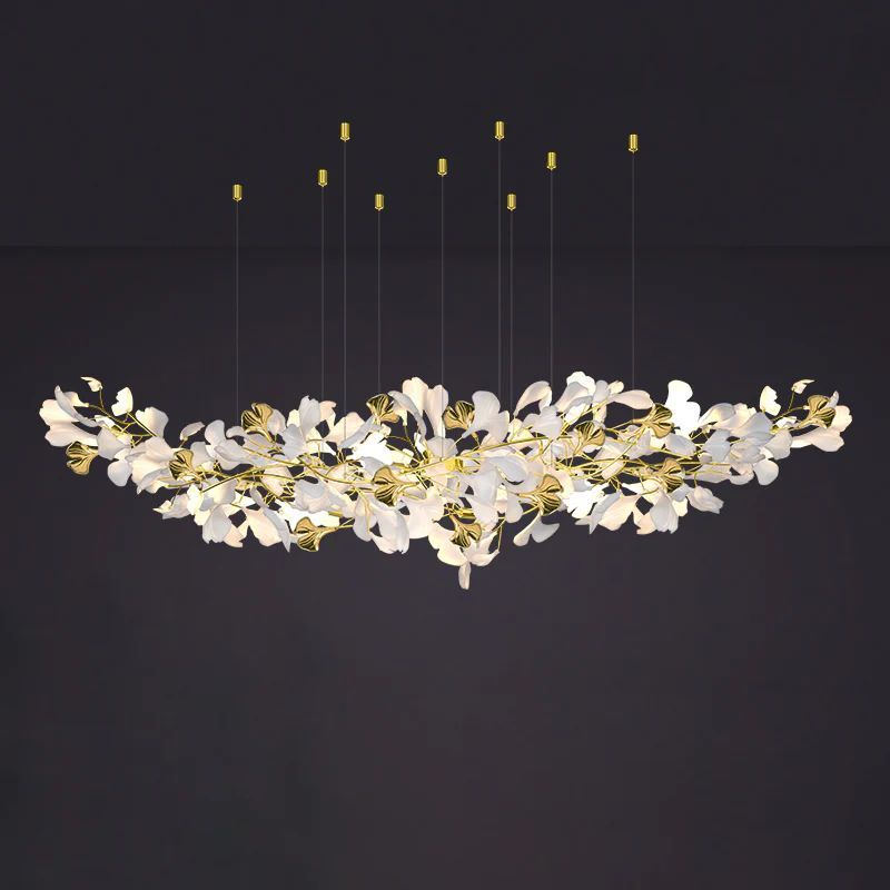 Ceramic Ginkgo Branch Chandelier Light