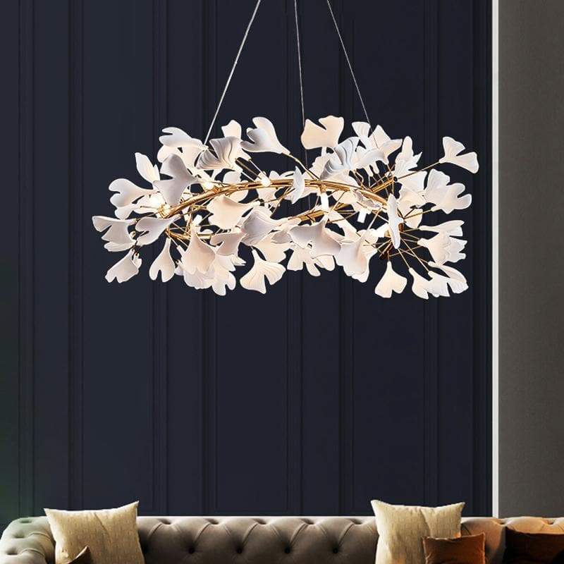 Ceramic Ginkgo Curved  Chandelier