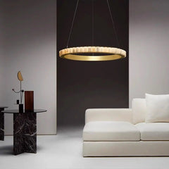 Alabaster Brass Modern Avalon Halo Chandelier