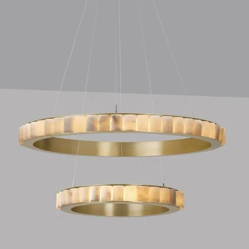 Alabaster Brass Modern Avalon Halo Chandelier