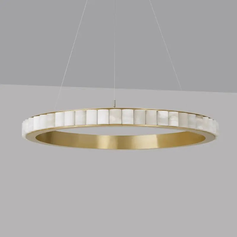 Alabaster Brass Modern Avalon Halo Chandelier