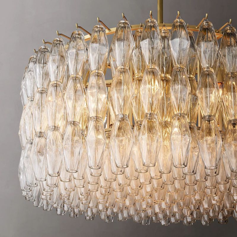 Chara Glass Round Chandelier 37"