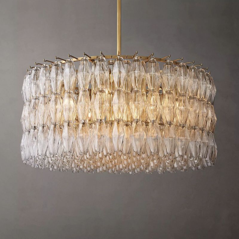 Chara Glass Round Chandelier 37"