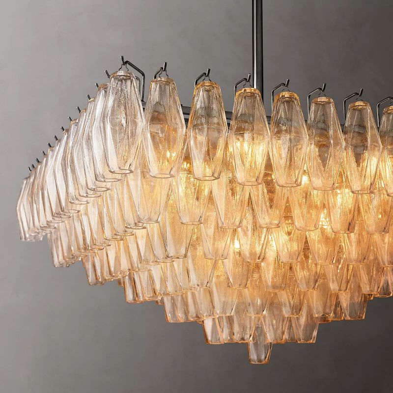 Chara Glass Square Chandelier 32"