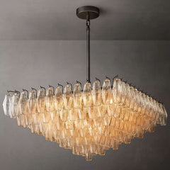 Chara Glass Square Chandelier 32"