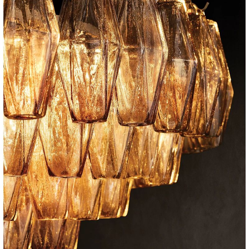 Chara Glass Square Chandelier 32"