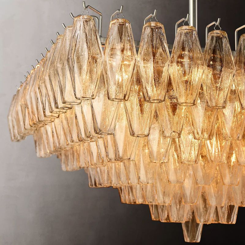 Chara Glass Square Chandelier 32"