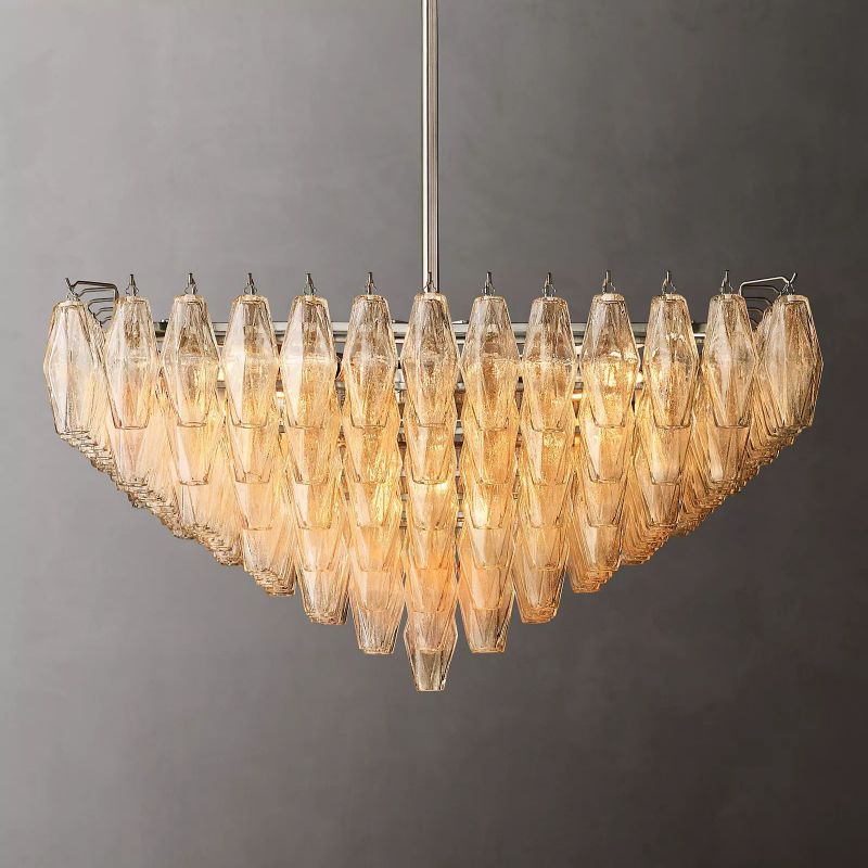 Chara Glass Square Chandelier 32"