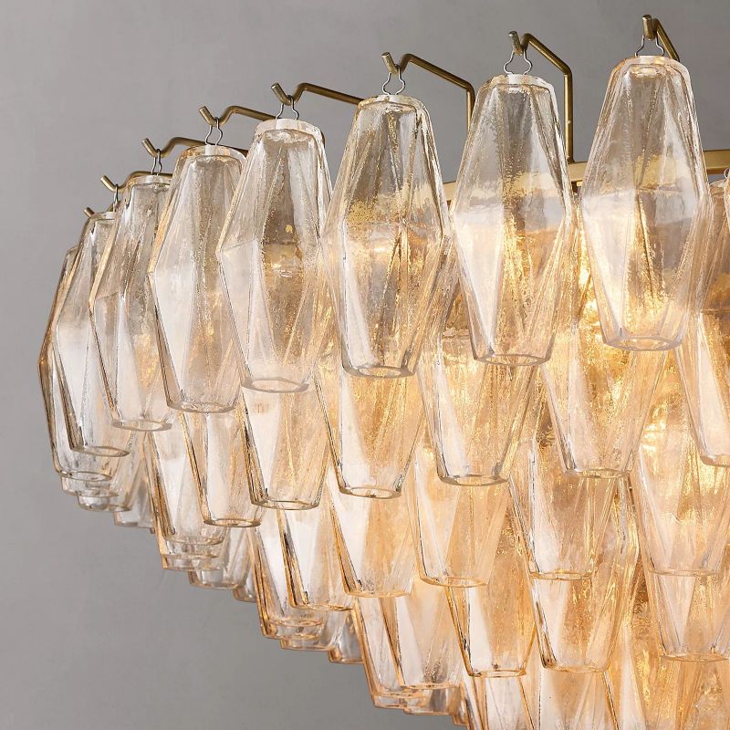 Chara Glass Tiered Round Chandelier 37"