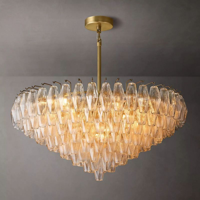 Chara Glass Tiered Round Chandelier 37"