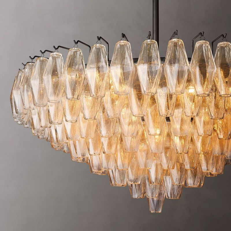 Chara Glass Tiered Round Chandelier 37"