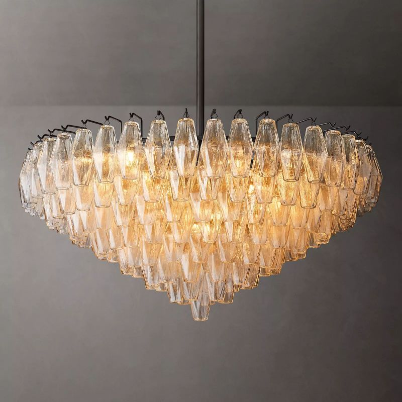 Chara Glass Tiered Round Chandelier 37"