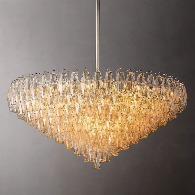 Chara Glass Tiered Round Chandelier 47"