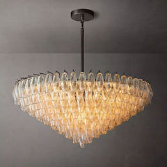 Chara Glass Tiered Round Chandelier 47"