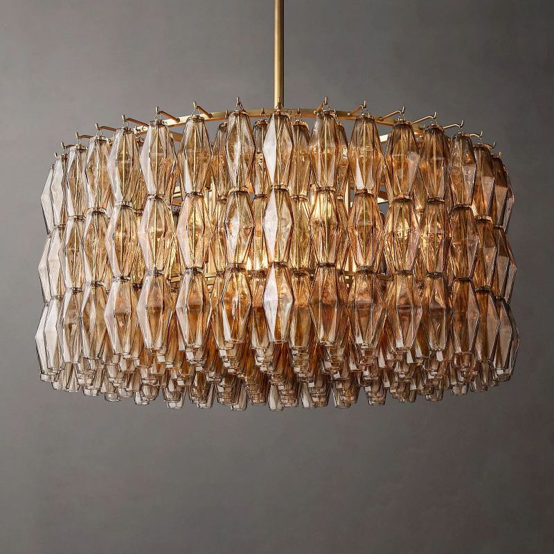 Chara Glass Round Chandelier 37"