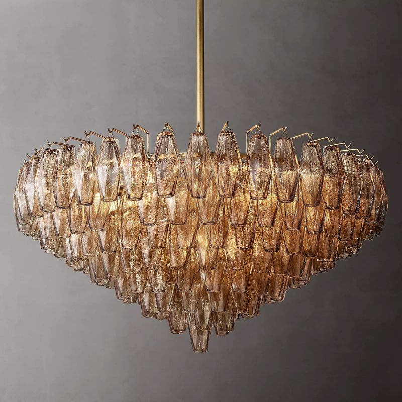 Chara Glass Tiered Round Chandelier 37"