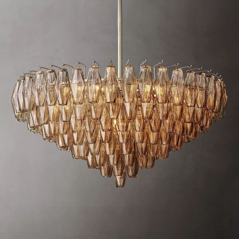 Chara Glass Tiered Round Chandelier 37"