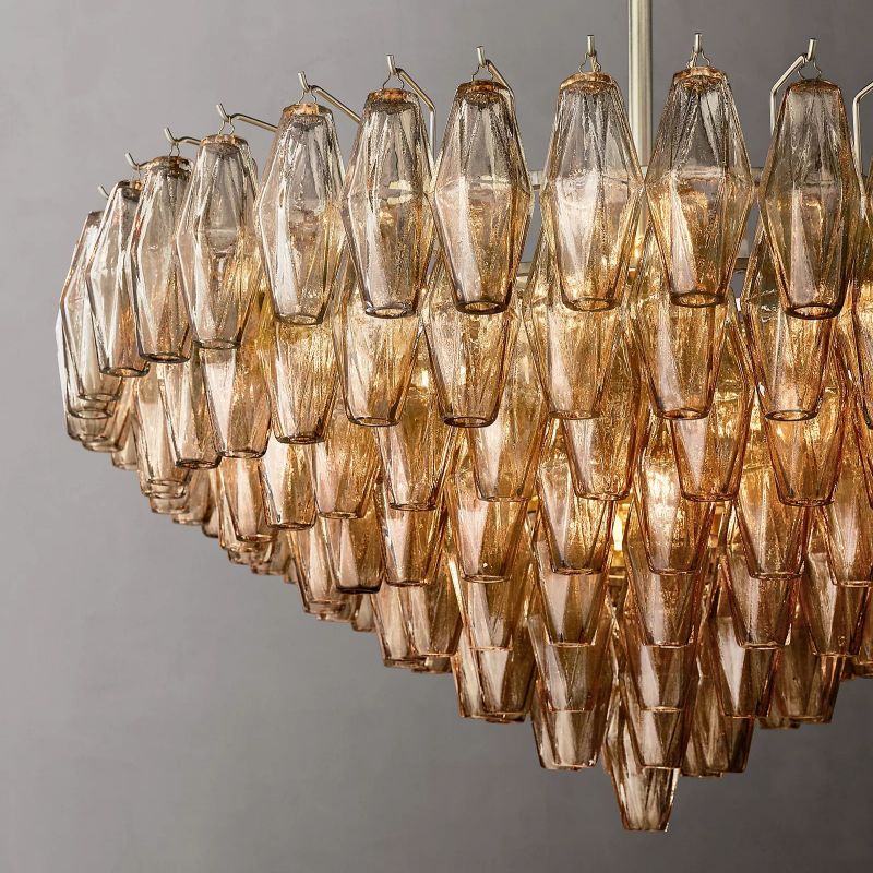 Chara Glass Tiered Round Chandelier 37"