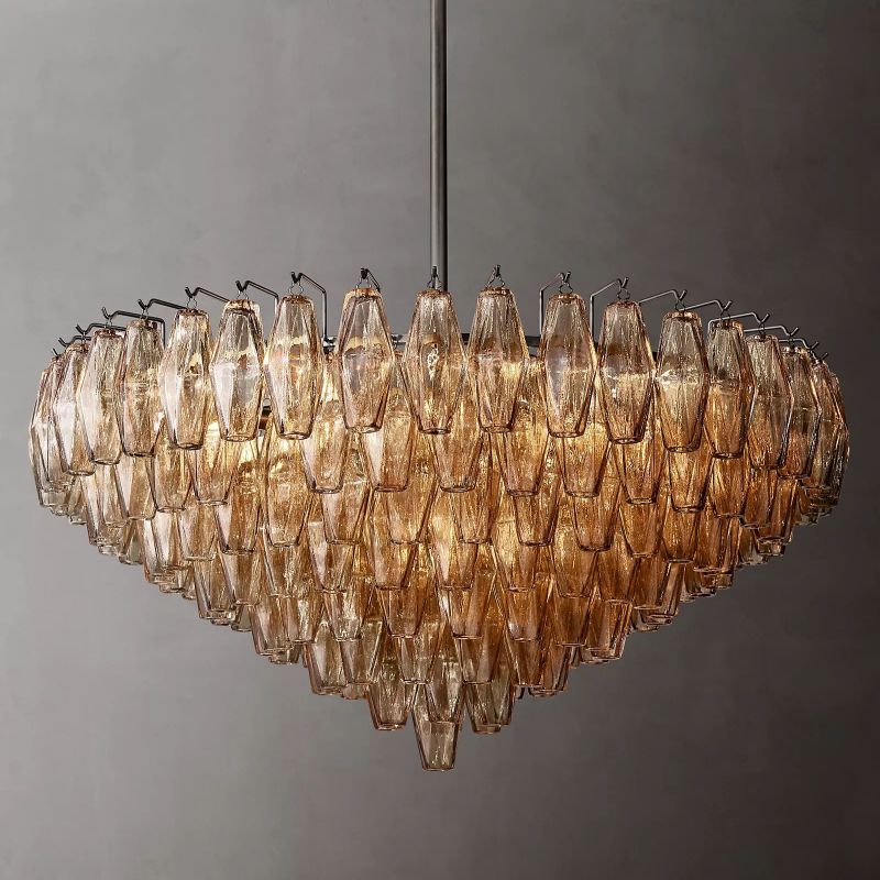 Chara Glass Tiered Round Chandelier 37"