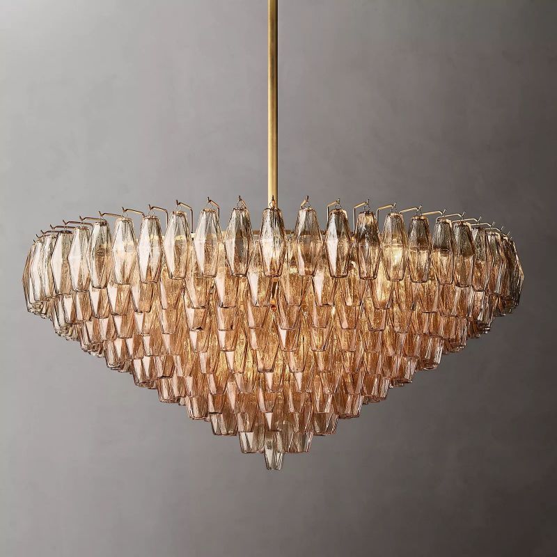 Chara Glass Tiered Round Chandelier 47"