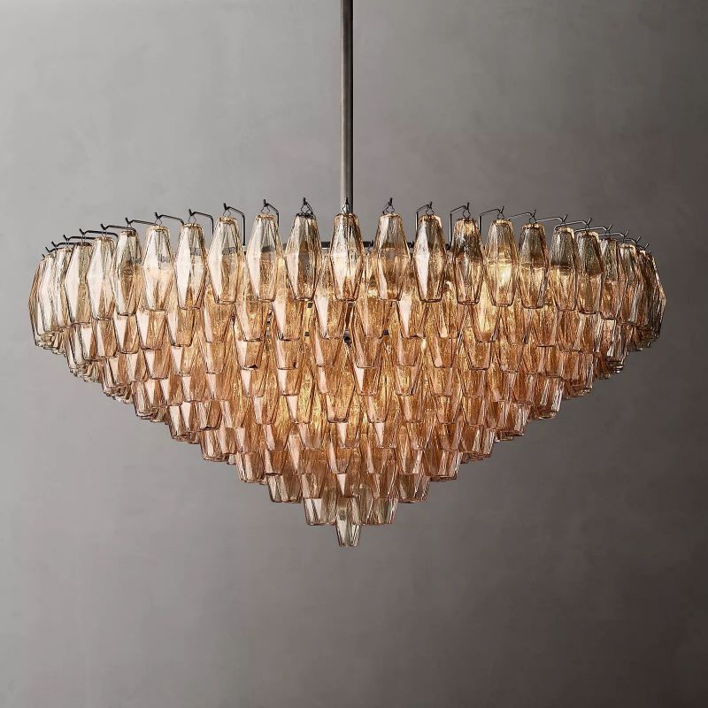 Chara Glass Tiered Round Chandelier 47"