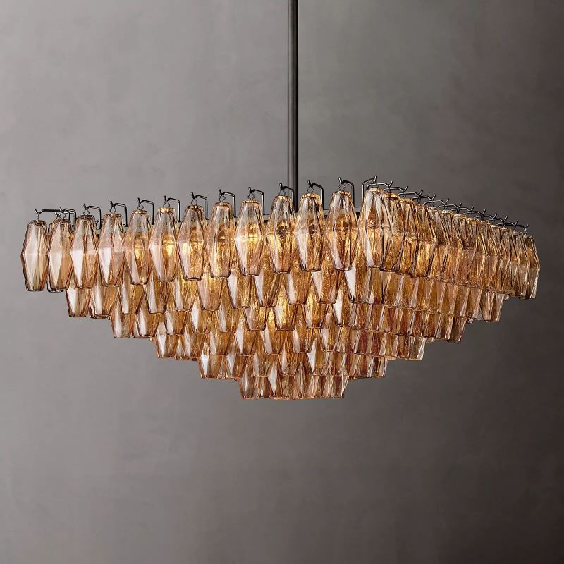 Chara Glass Square Chandelier 32"